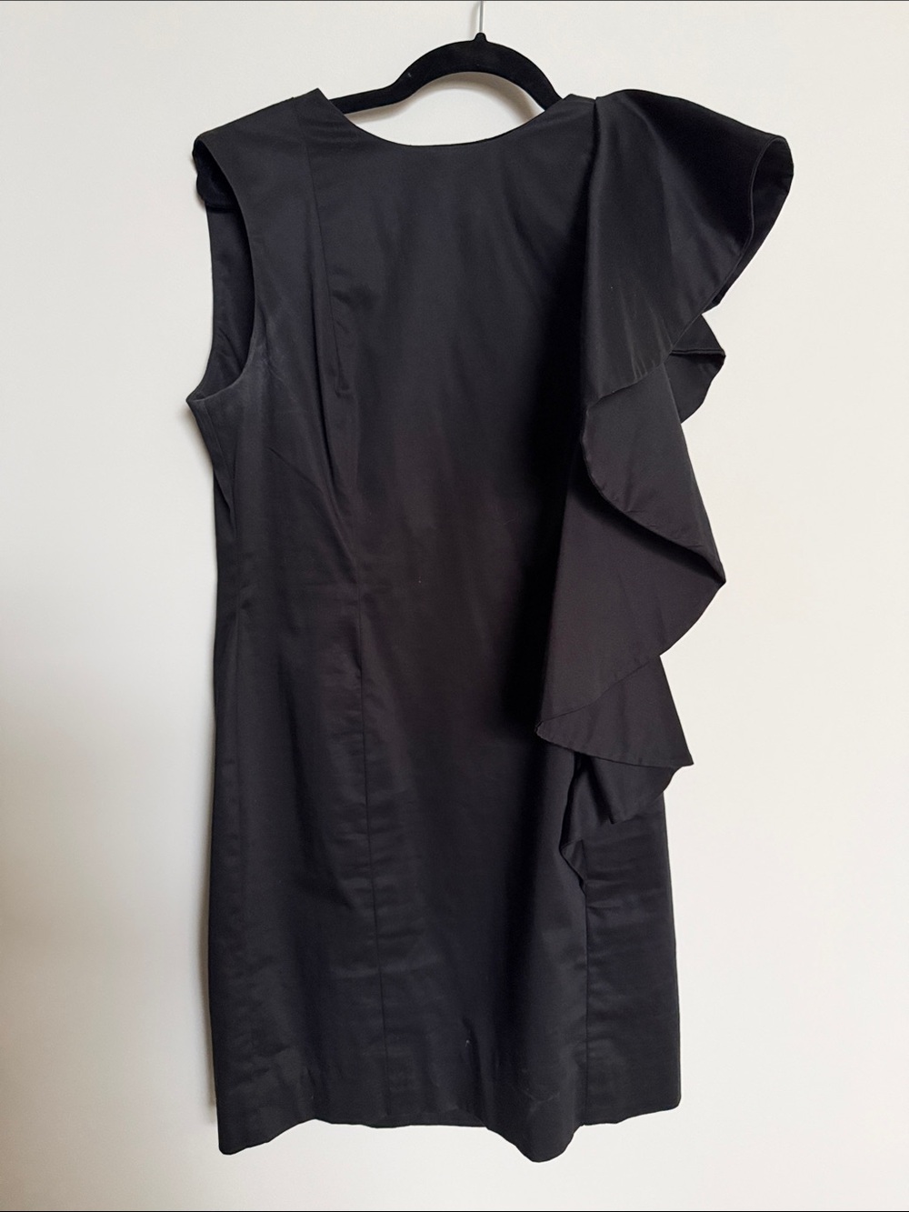 French Connection Black Ruffle-Detail Sleeveless Dress
